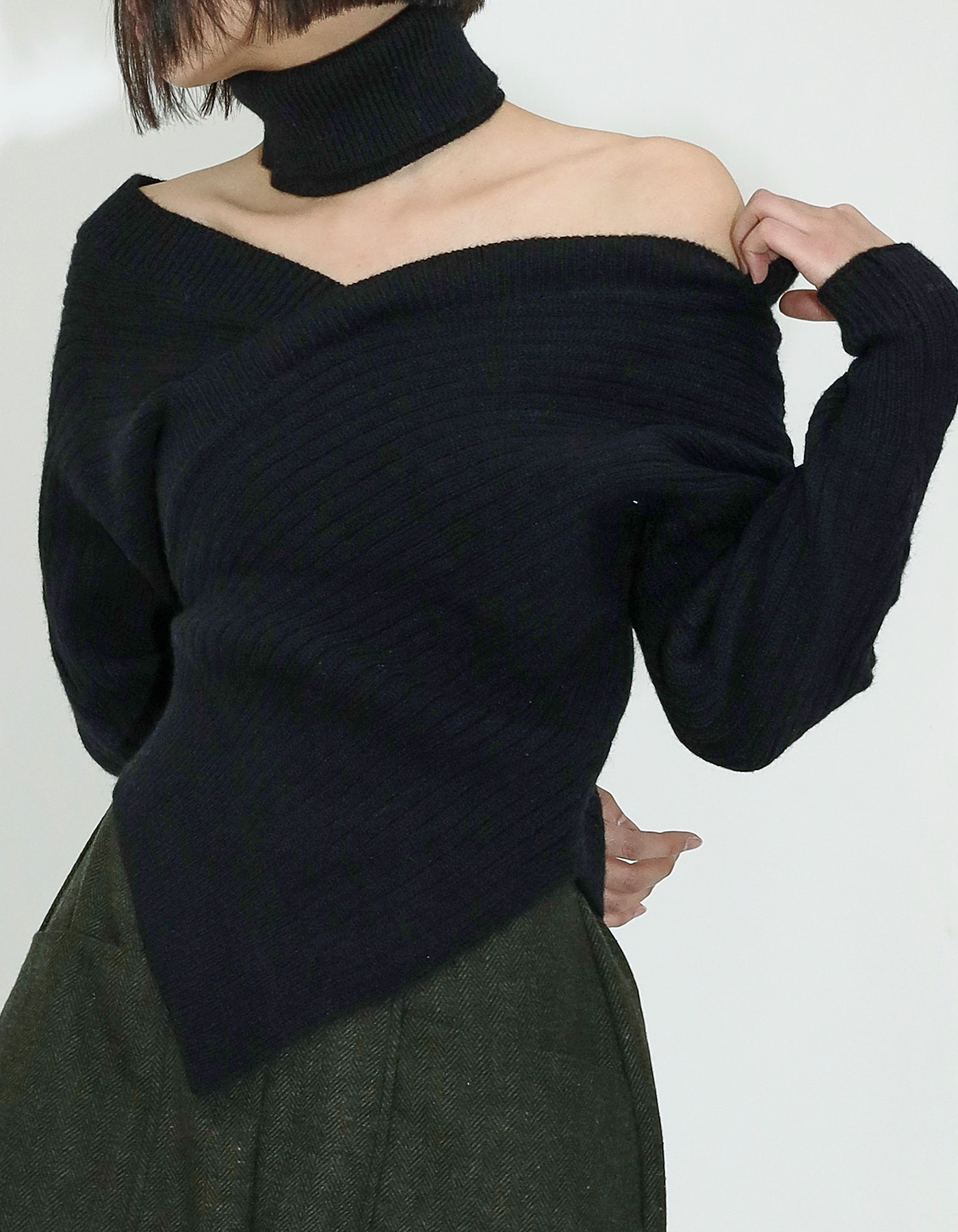 V neck warmer set knit (4 Color)